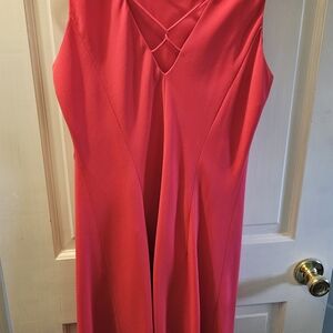 Evan Picone Vibrant Pink Midi Dress